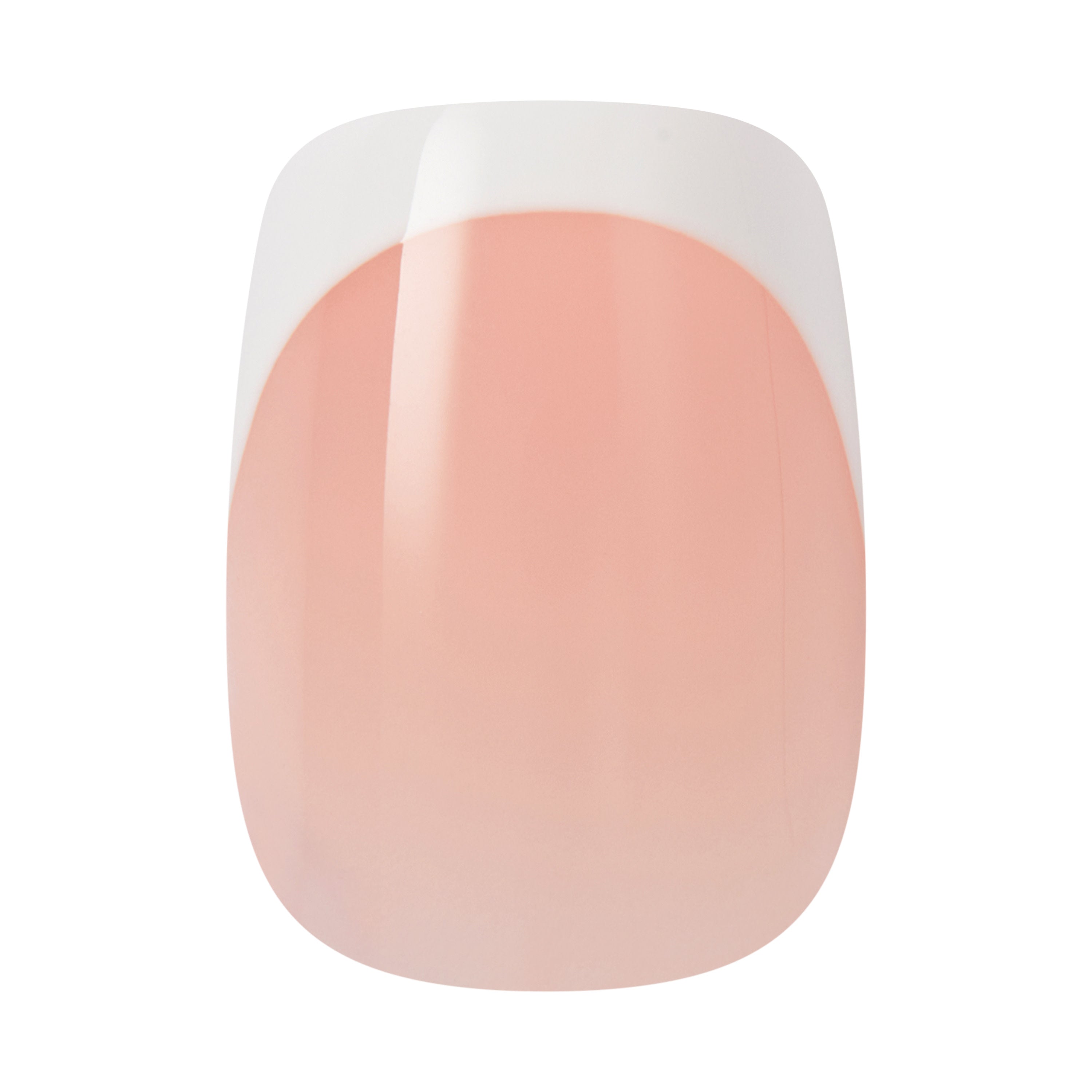 KISS CORE French Tip Press On Nails, ‘Snapshot’, White, Short Squoval, 32 Count