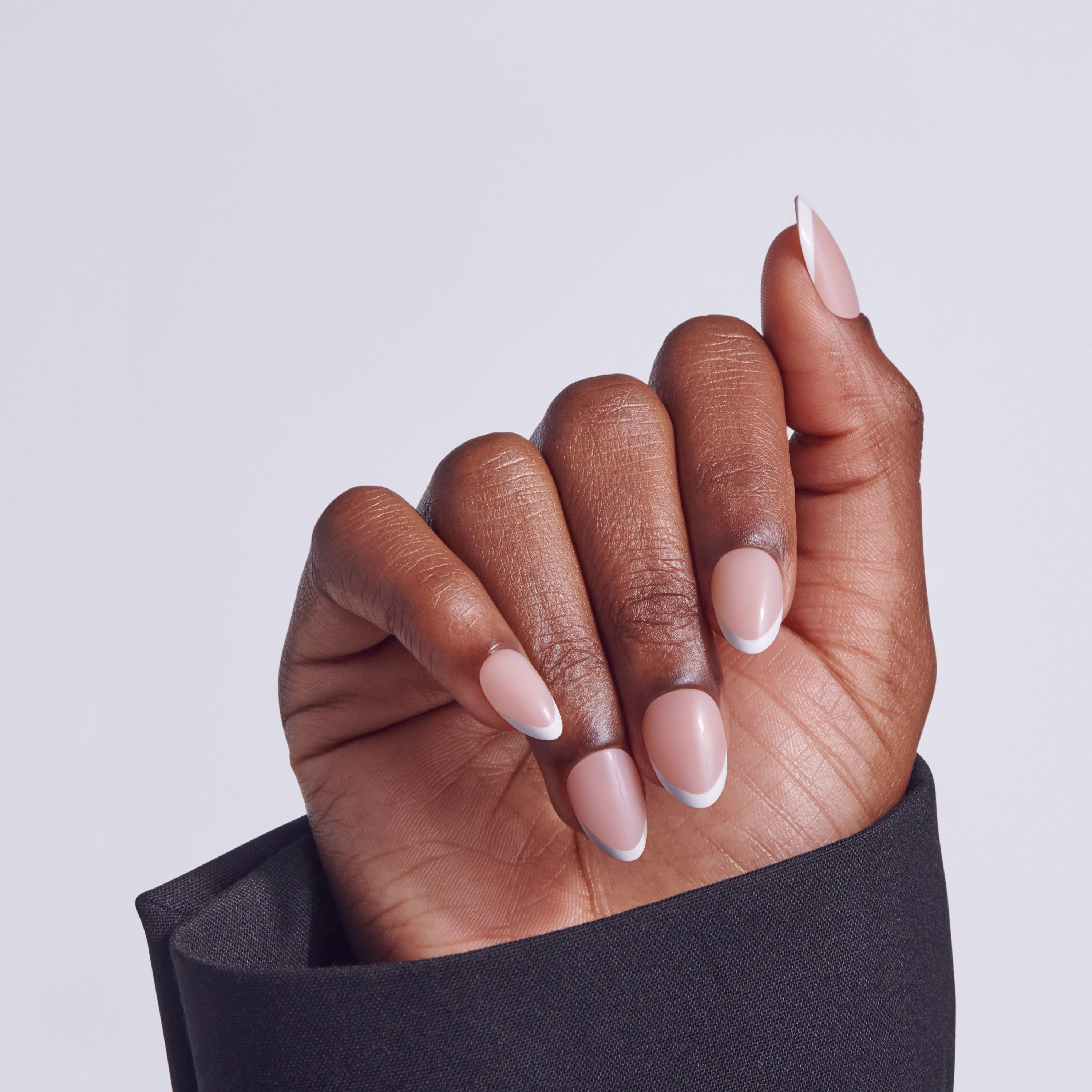 KISS CORE French Tip Press On Nails Almond, ‘Passionate’, White, Short Length, 32 Count