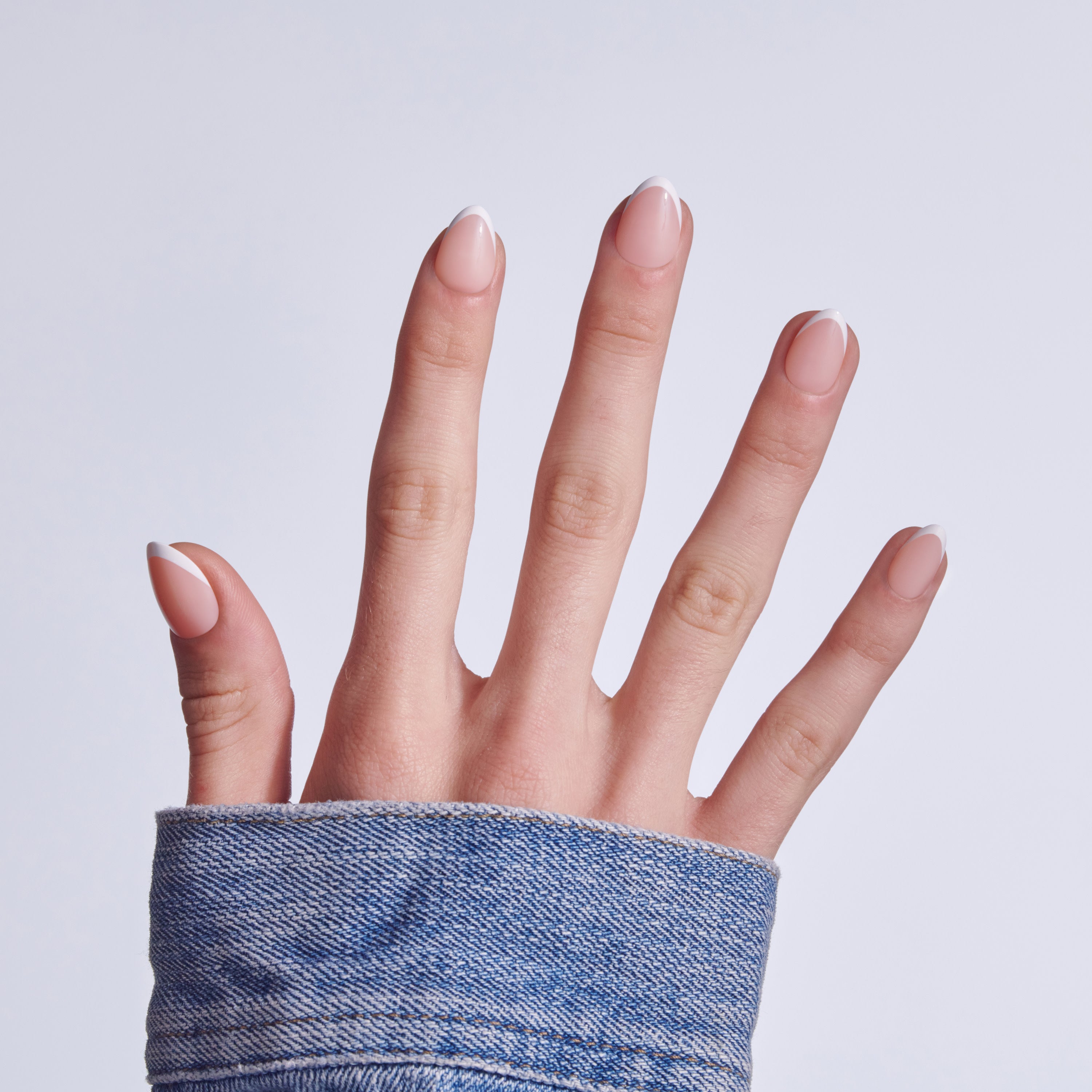 KISS CORE French Tip Press On Nails Almond, ‘Passionate’, White, Short Length, 32 Count