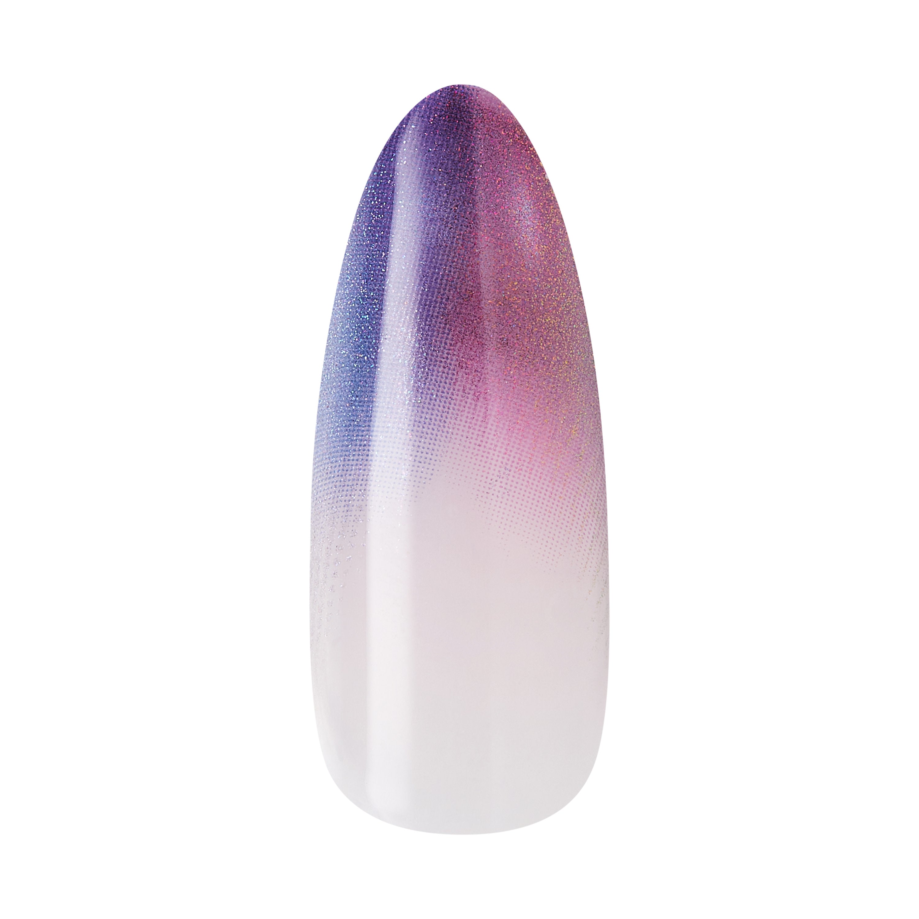 KISS CORE Magnetic Press On Nails, ‘Twinkling Stars’, Purple, Long Round, 32 Count