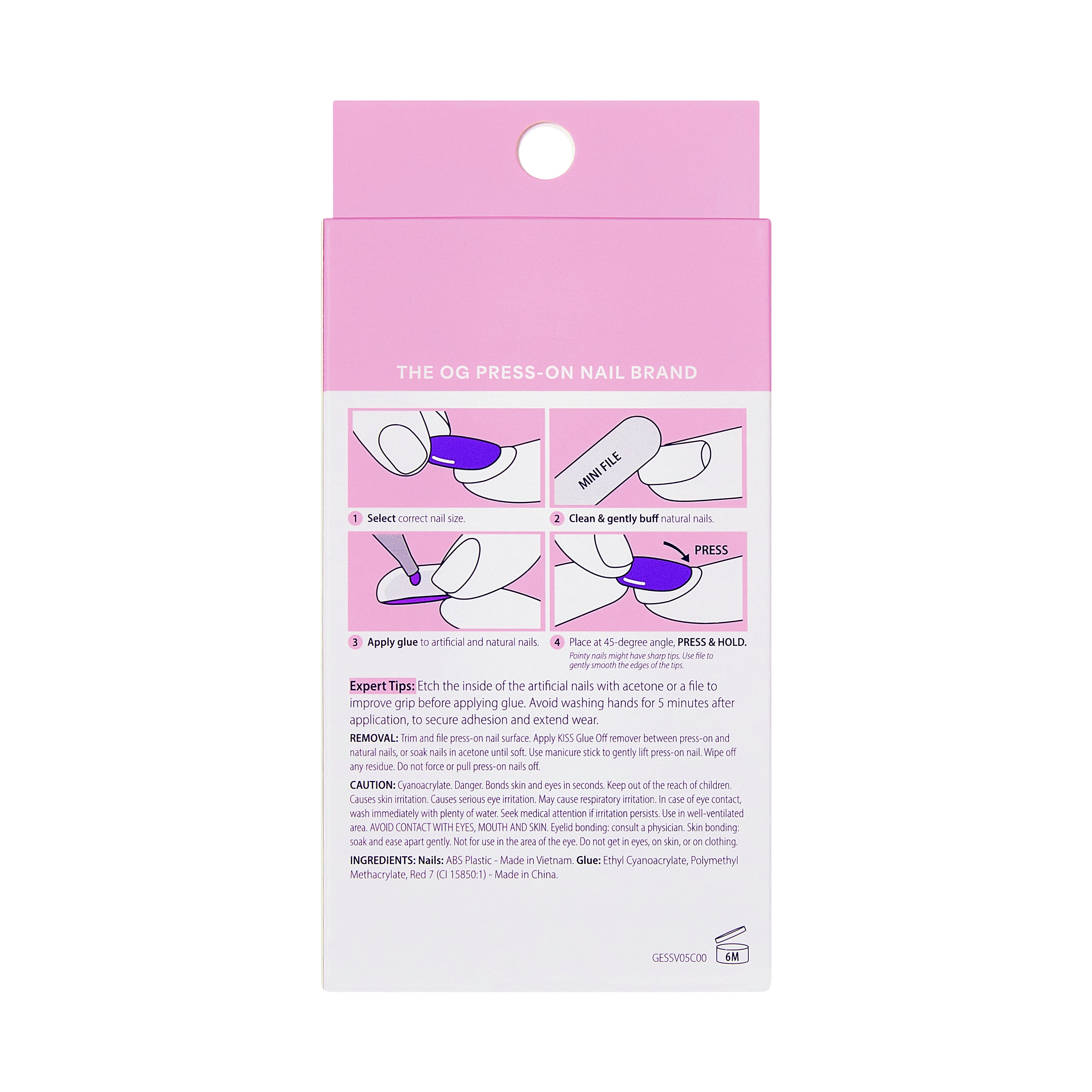 KISS GLAM Embellished Press On Nails, ‘Golden Hour Affairs’, Beige, Short Squoval, 32 Count