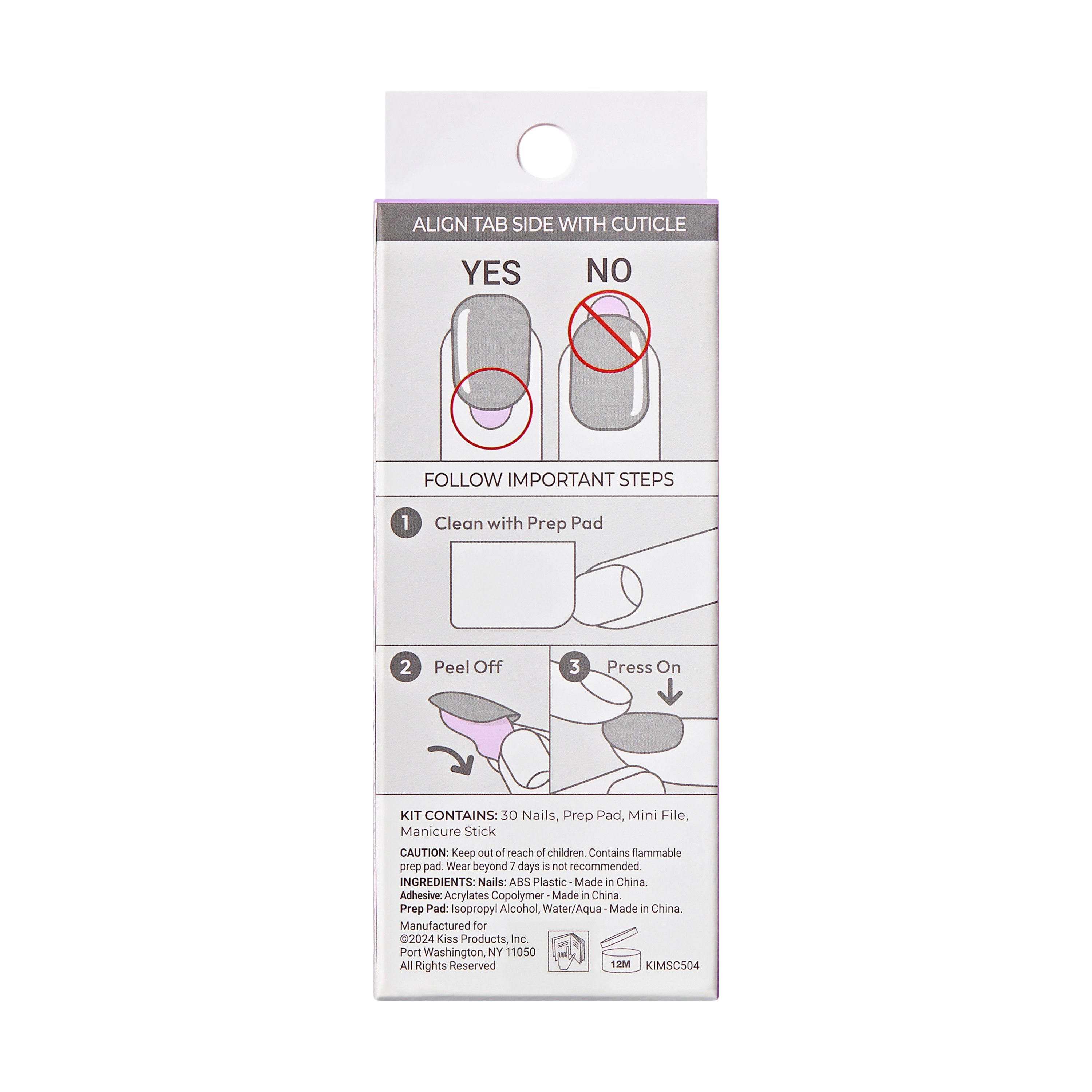 imPRESS Bare French Press On Nails, No Glue Needed, White Tips, Short Square, 30 Ct.
