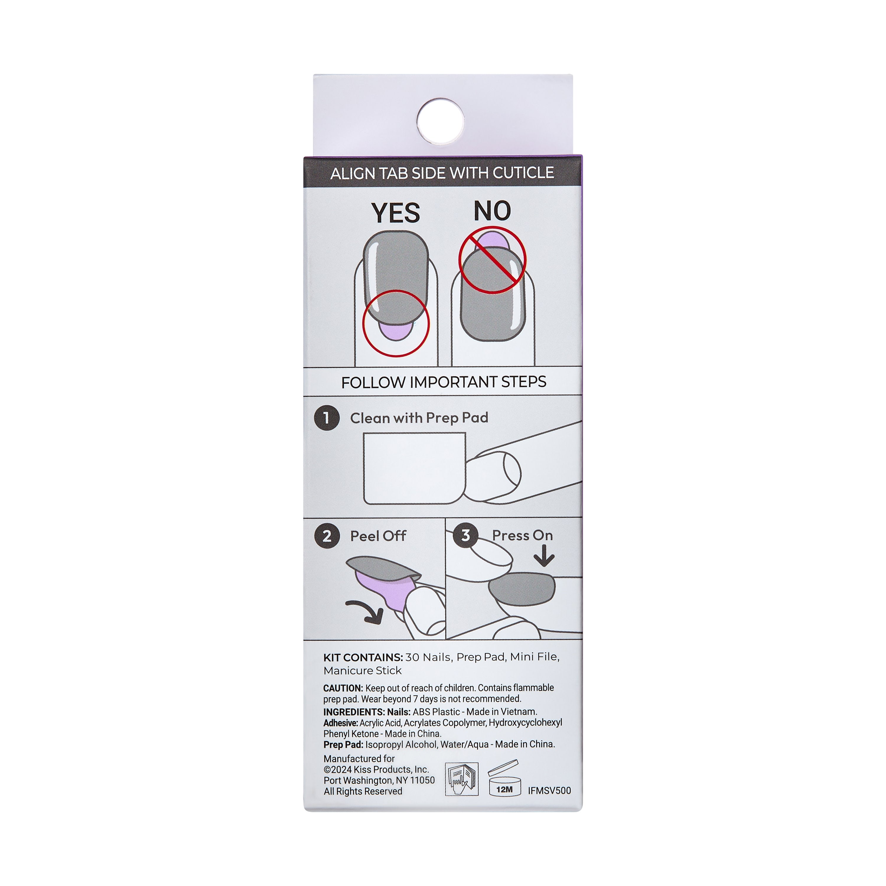 imPRESS Modern French Tip Press On Nails, No Glue Needed, Pink Tips, Short Oval, 30 Ct.