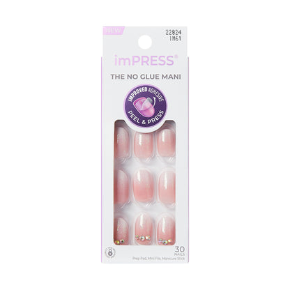 KISS imPRESS Press On Nails, ‘Even Better’, Pink, Short Oval, 30 Count