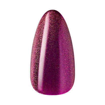 KISS Gel Fantasy Magnetic Press On Nails, Wine Color, Medium Almond, 28 Count