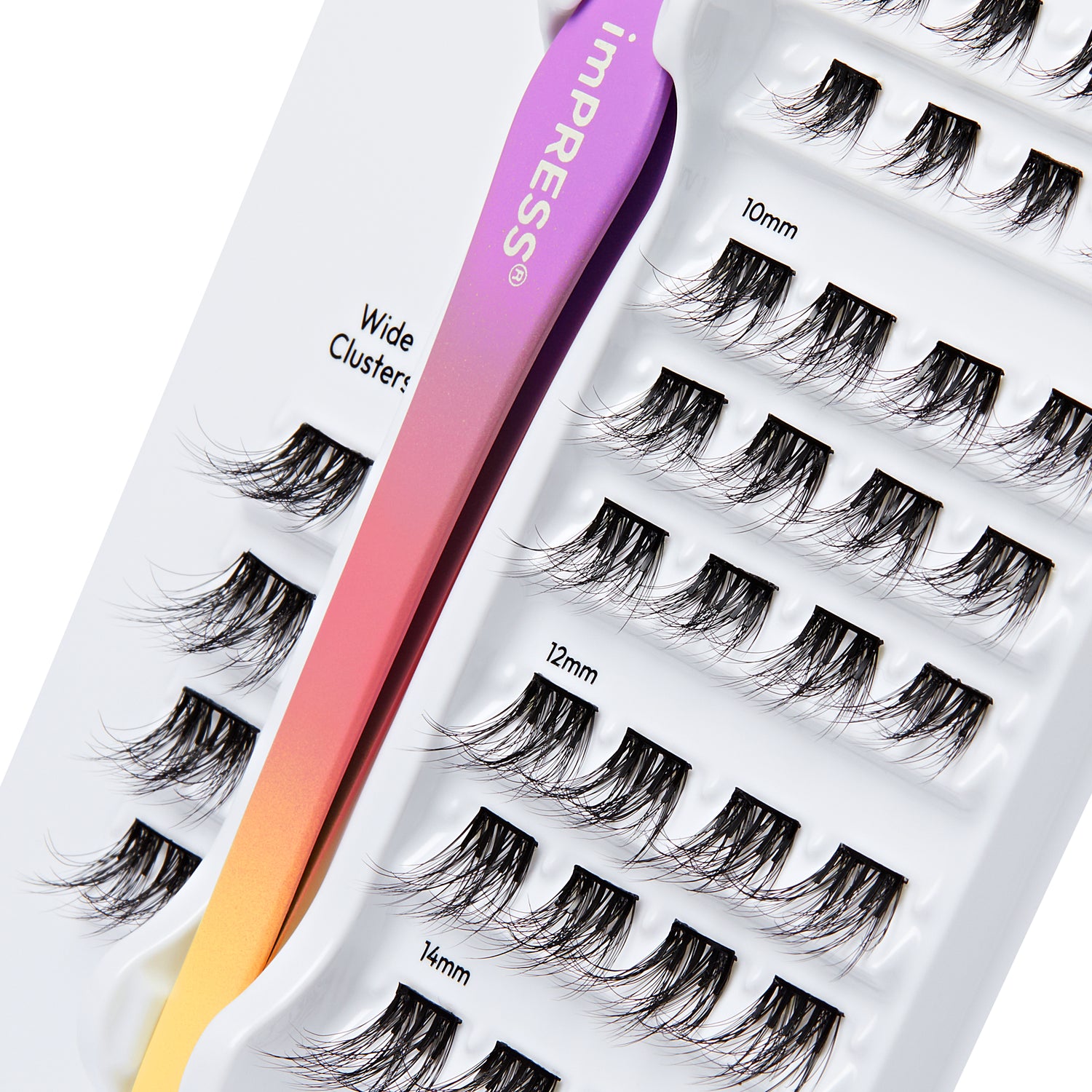KISS imPRESS Pre-Glued Lash Clusters Kit, Faux Mink Volume, 36 Self Adhesive Eyelashes