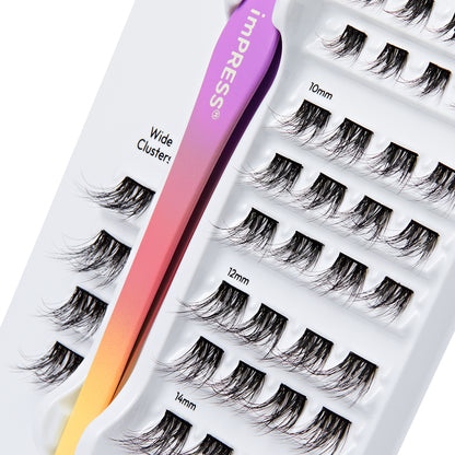 KISS imPRESS Pre-Glued Lash Clusters Kit, Faux Mink Volume, 36 Self Adhesive Eyelashes