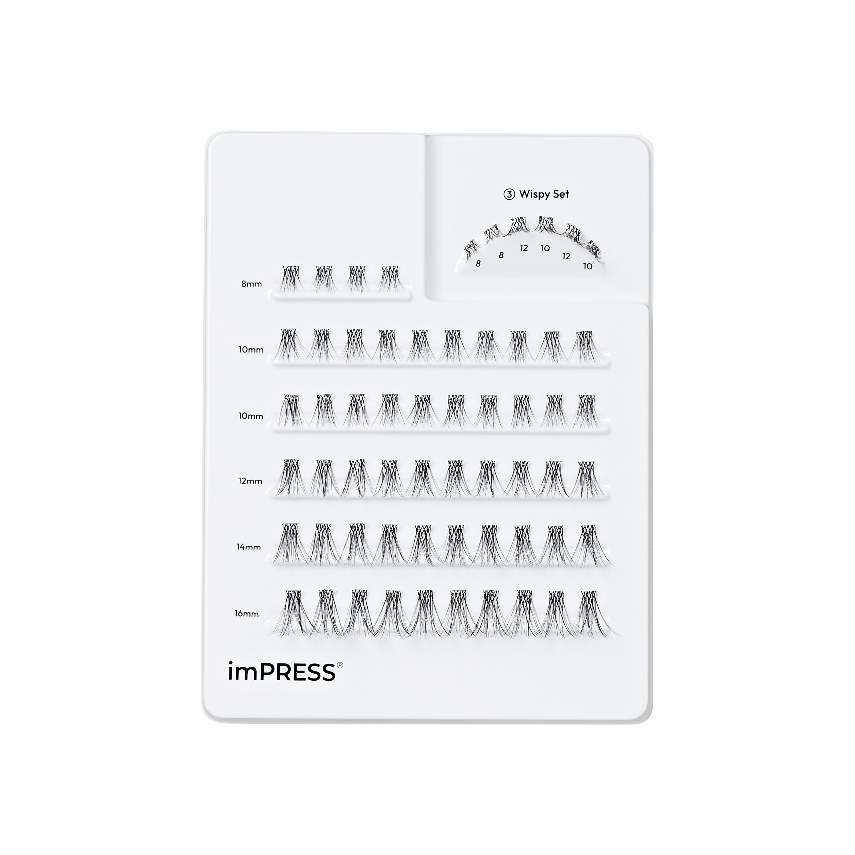 KISS imPRESS Pre-Glued Individual Lashes Multipack, Classic Wispy, 60 Lash Clusters