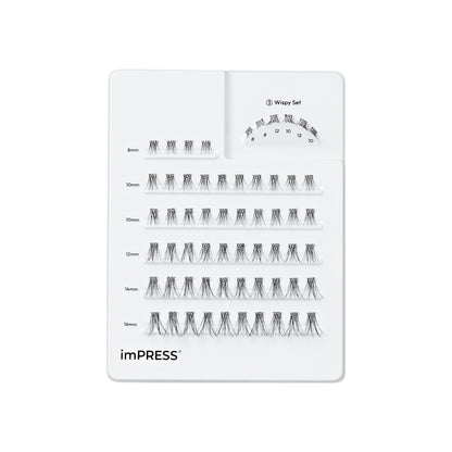 KISS imPRESS Pre-Glued Individual Lashes Multipack, Classic Wispy, 60 Lash Clusters