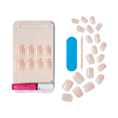 KISS Salon Acrylic Nude French Press On Nails, &