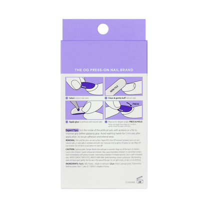 KISS CORE Color Press On Nails Almond, ‘Flee’, Blue, Short Length, 32 Count