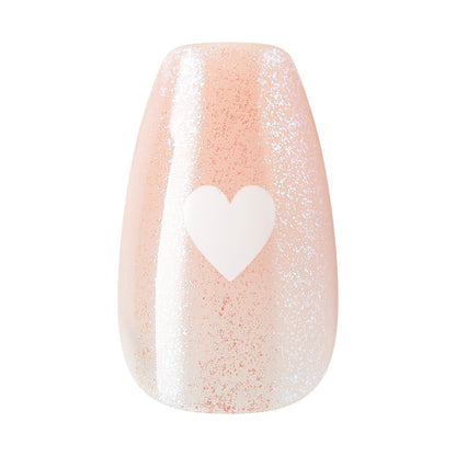 KISS CORE Design Press On Nails, ‘Cheers’, Pink, Short Coffin, 32 Count