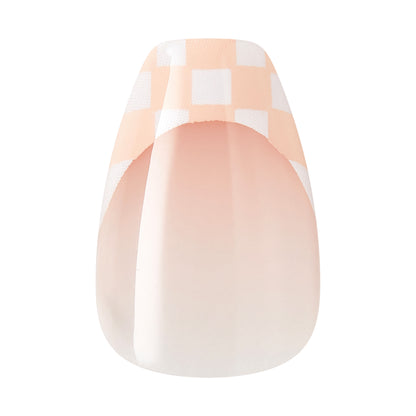 KISS CORE Design Press On Nails, ‘Cheers’, Pink, Short Coffin, 32 Count
