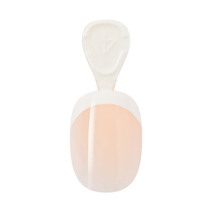 KISS CORE French Tip Press On Nails, ‘Perfection’, White, Petite Squoval, 32 Count