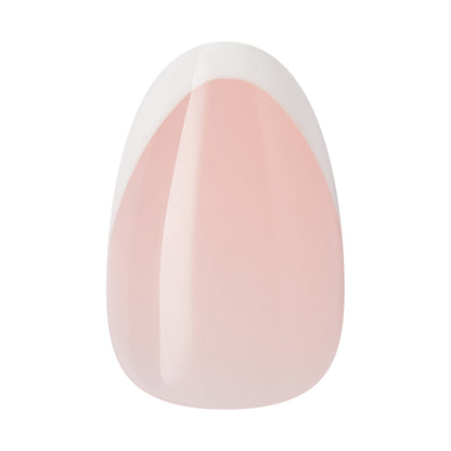 KISS CORE French Tip Press On Nails Almond, ‘Passionate’, White, Short Length, 32 Count