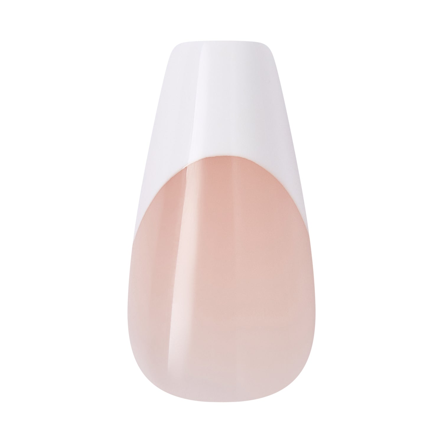 KISS CORE French Tip Press On Nails, ‘Reunion’, White, Medium Coffin, 32 Count