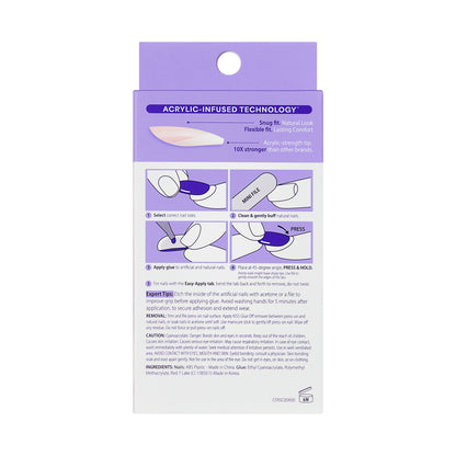 KISS CORE French Tip Press On Nails, ‘Your Moment’, White, Real Short Squoval, 32 Count