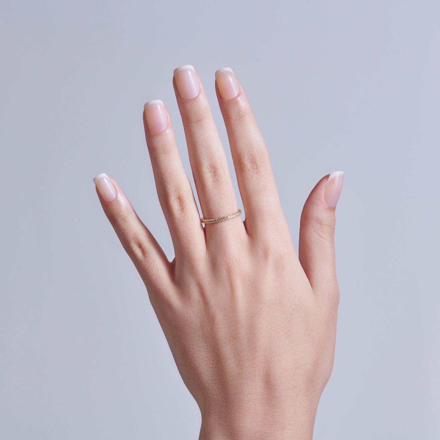 KISS CORE French Tip Press On Nails, ‘My Darling’, White, Short Squoval, 32 Count