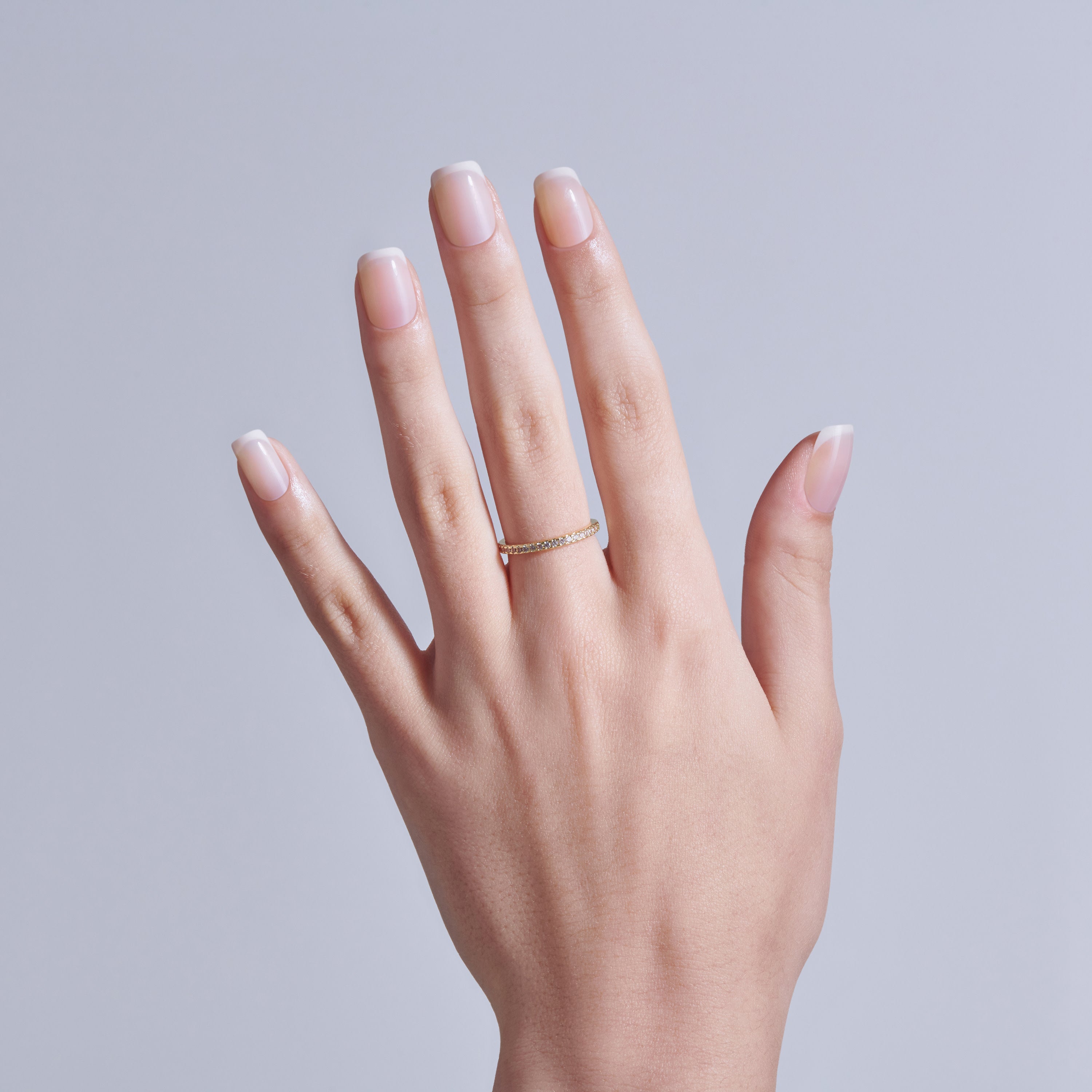 KISS CORE French Tip Press On Nails, ‘My Darling’, White, Short Squoval, 32 Count