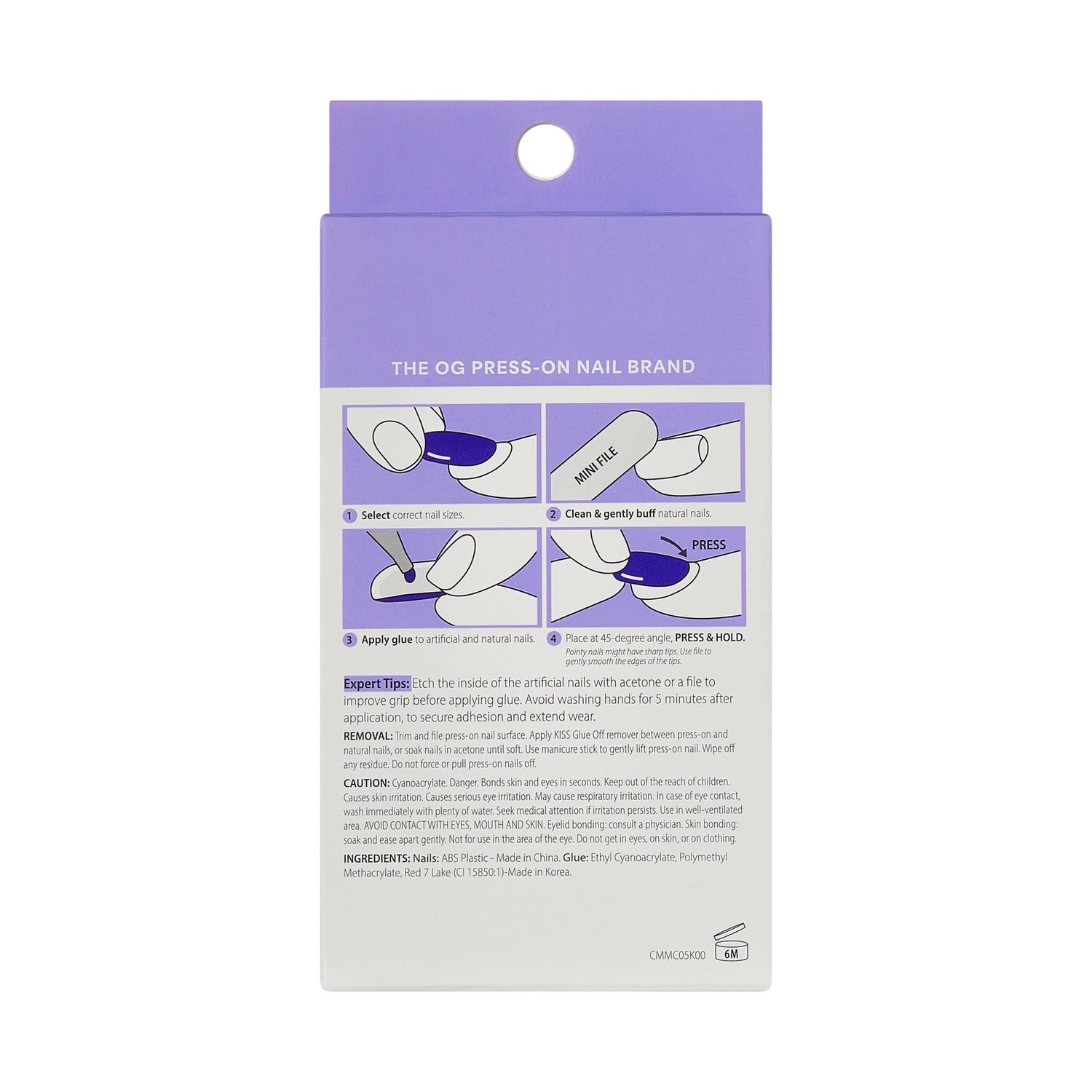 KISS CORE Magnetic Press On Nails Almond, ‘Patchouli’, Silver, Medium Length, 32 Count