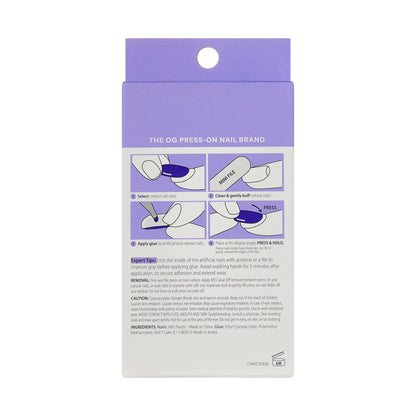 KISS CORE Magnetic Press On Nails Almond, ‘Patchouli’, Silver, Medium Length, 32 Count