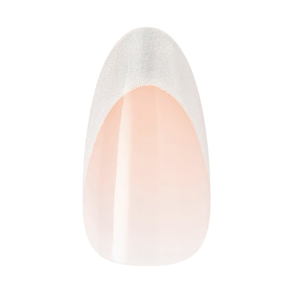 KISS CORE Magnetic Press On Nails Almond, ‘Patchouli’, Silver, Medium Length, 32 Count