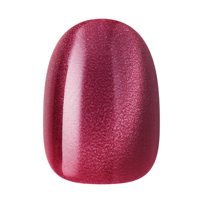 KISS CORE Magnetic Press On Nails, ‘Flaming’, Berry, Short Round, 32 Count