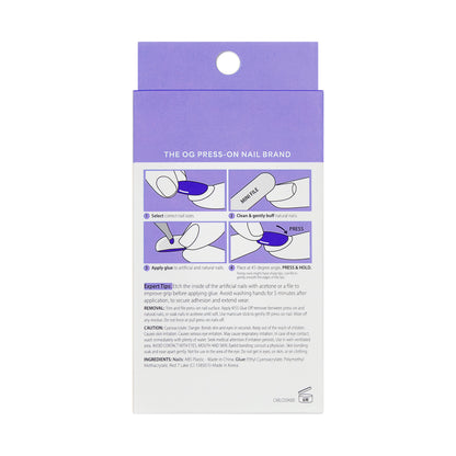 KISS CORE Magnetic Press On Nails, ‘Twinkling Stars’, Purple, Long Round, 32 Count