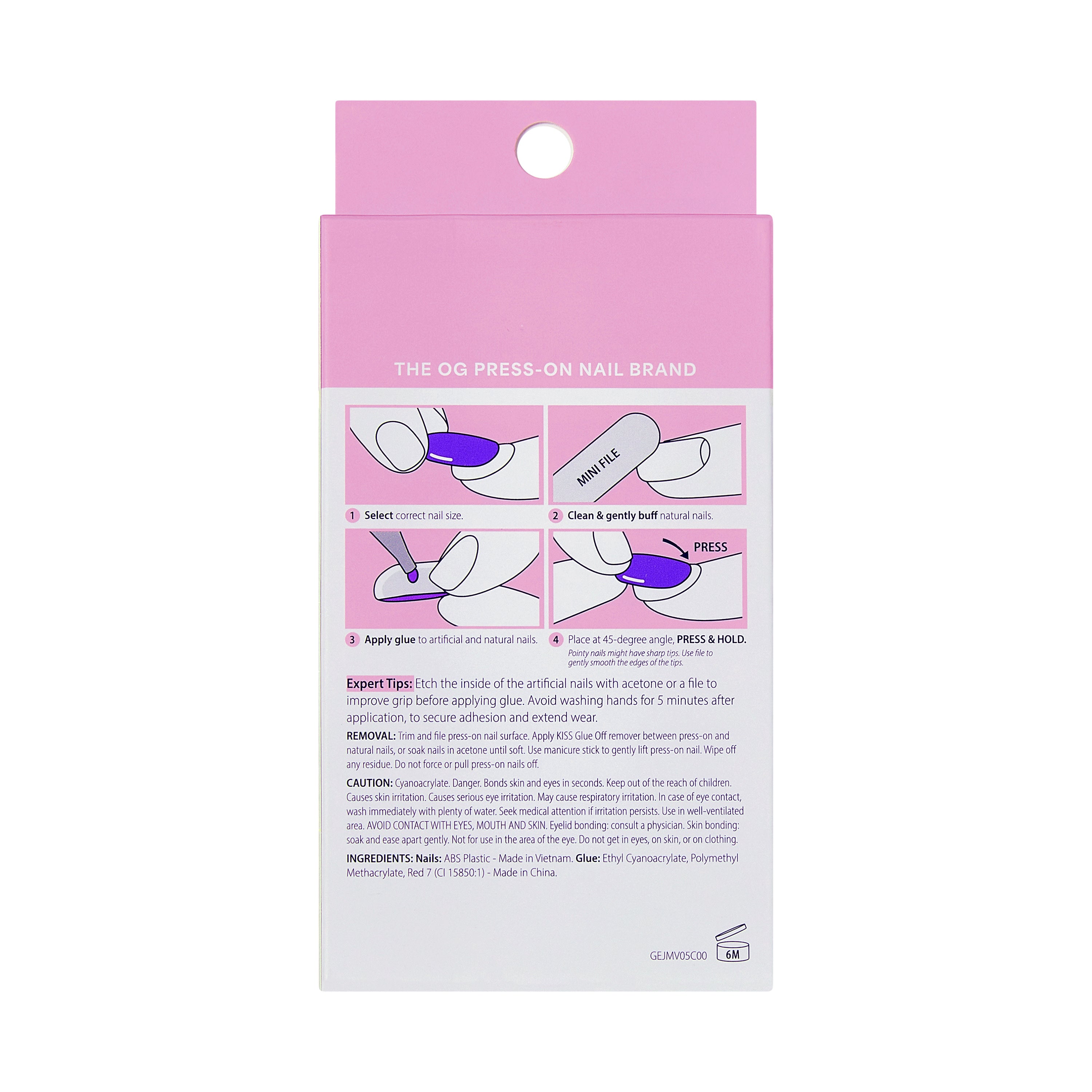 KISS GLAM 3D &amp; Jeweled Press On Nails Almond, ‘Serendipity Awaits’, Neutral, Medium, 32 Count