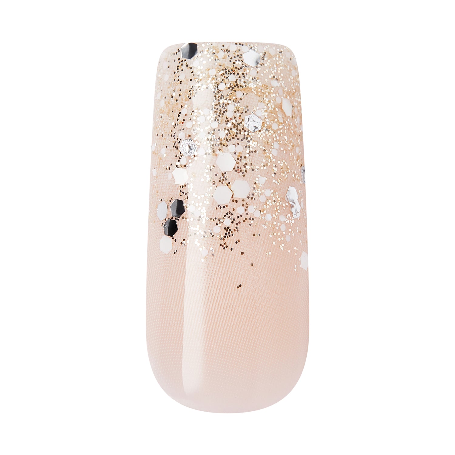 KISS GLAM 3D &amp; Jeweled Press On Nails , ‘Wrapped in Beauty’, Neutral, Long Square, 32 Count