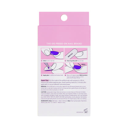 KISS GLAM Embellished Press On Nails, ‘Golden Hour Affairs’, Beige, Short Squoval, 32 Count