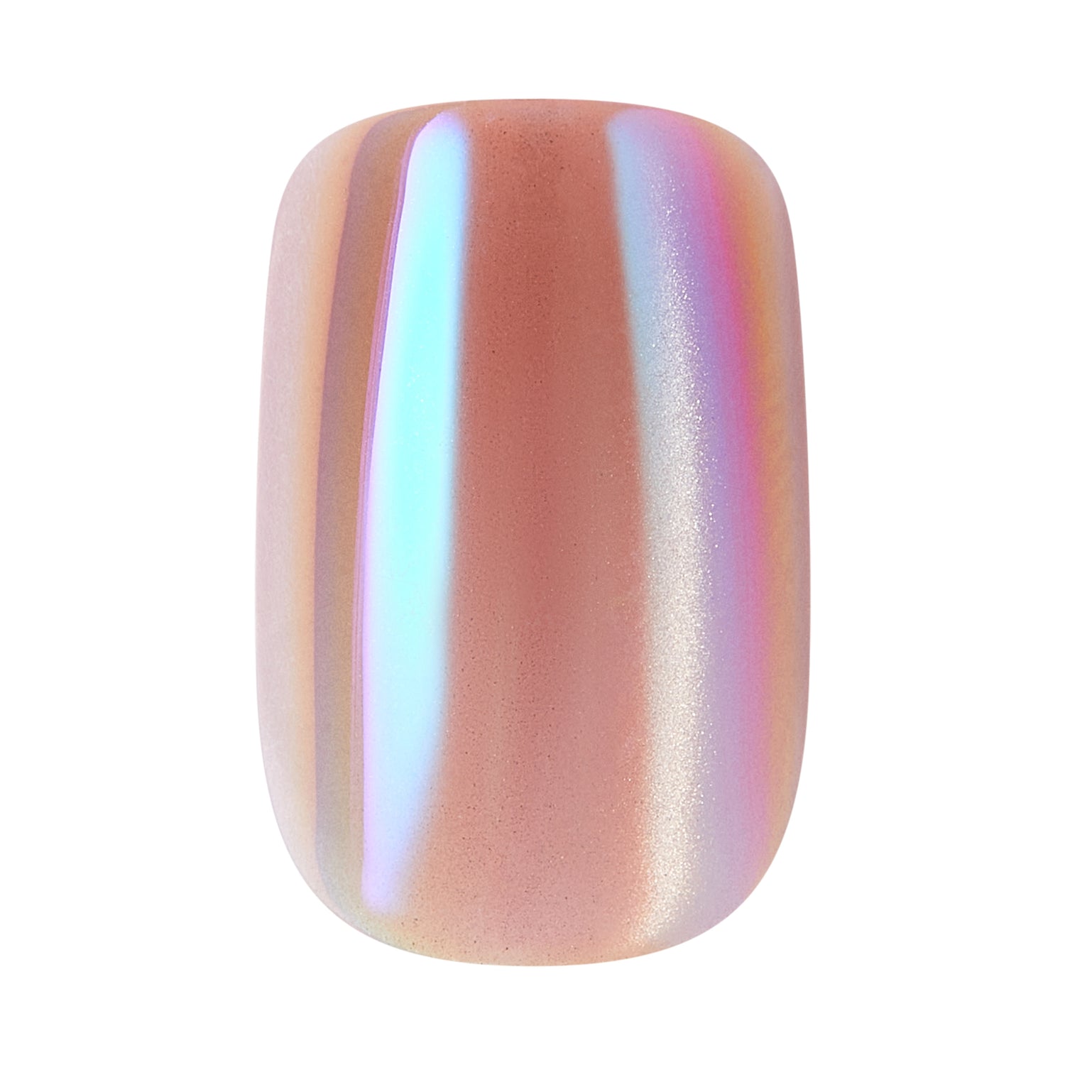 KISS GLAM Embellished Press On Nails, ‘Golden Hour Affairs’, Beige, Short Squoval, 32 Count