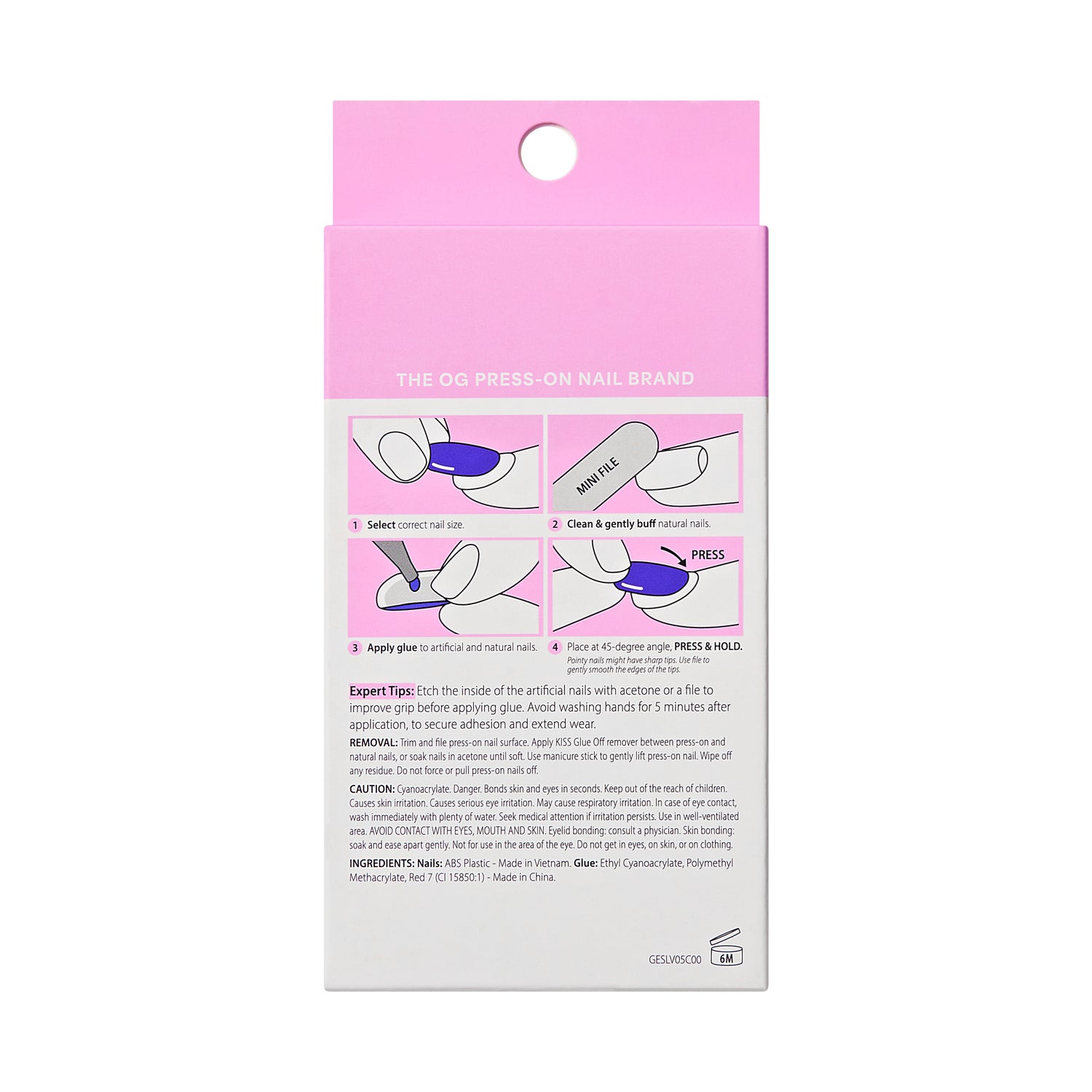 KISS GLAM Embellished Press On Nails Almond, ‘Day n Night’, Beige, Long Length, 32 Count