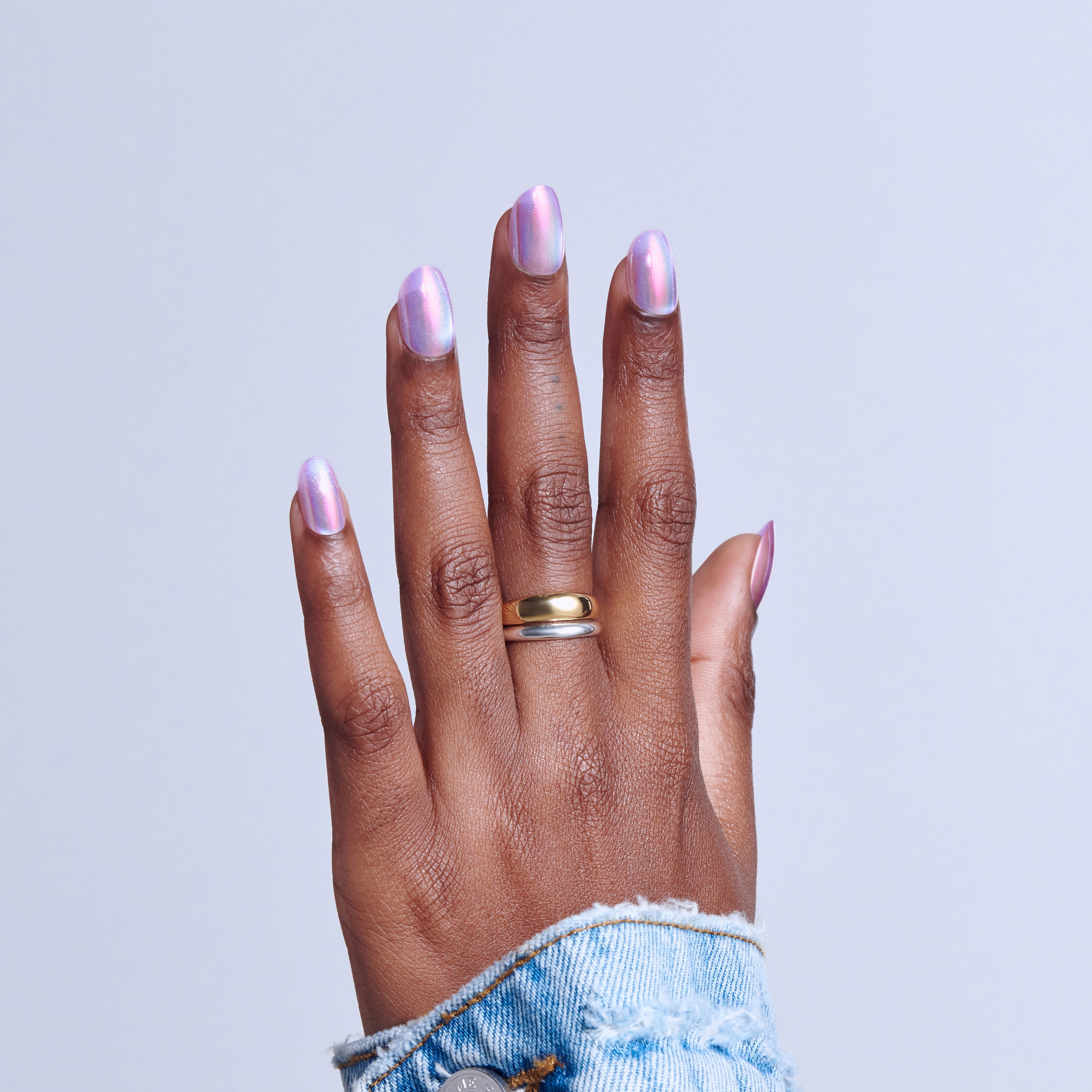 KISS GLAM Embellished Press On Nails, ‘One n Only’, Pink, Short Round, 32 Count