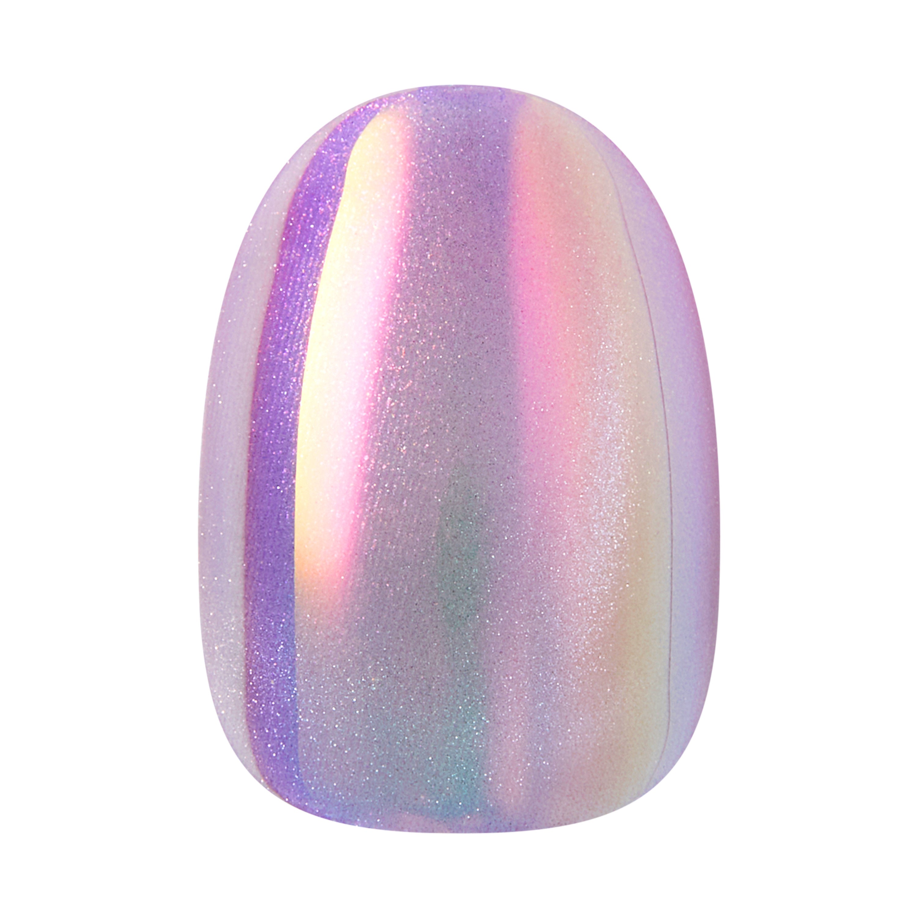 KISS GLAM Embellished Press On Nails, ‘One n Only’, Pink, Short Round, 32 Count