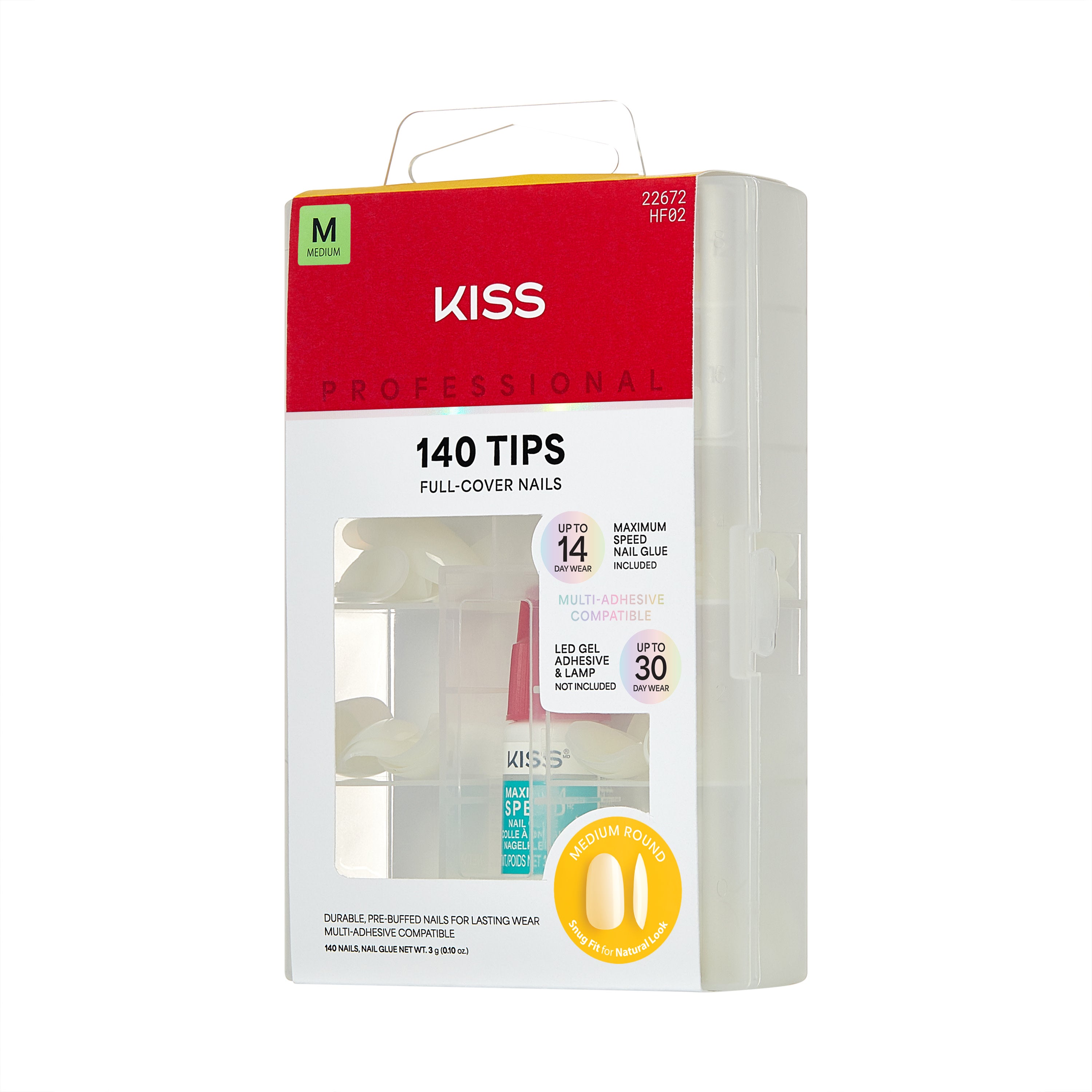 KISS Professional Full Cover Press On Nails, &