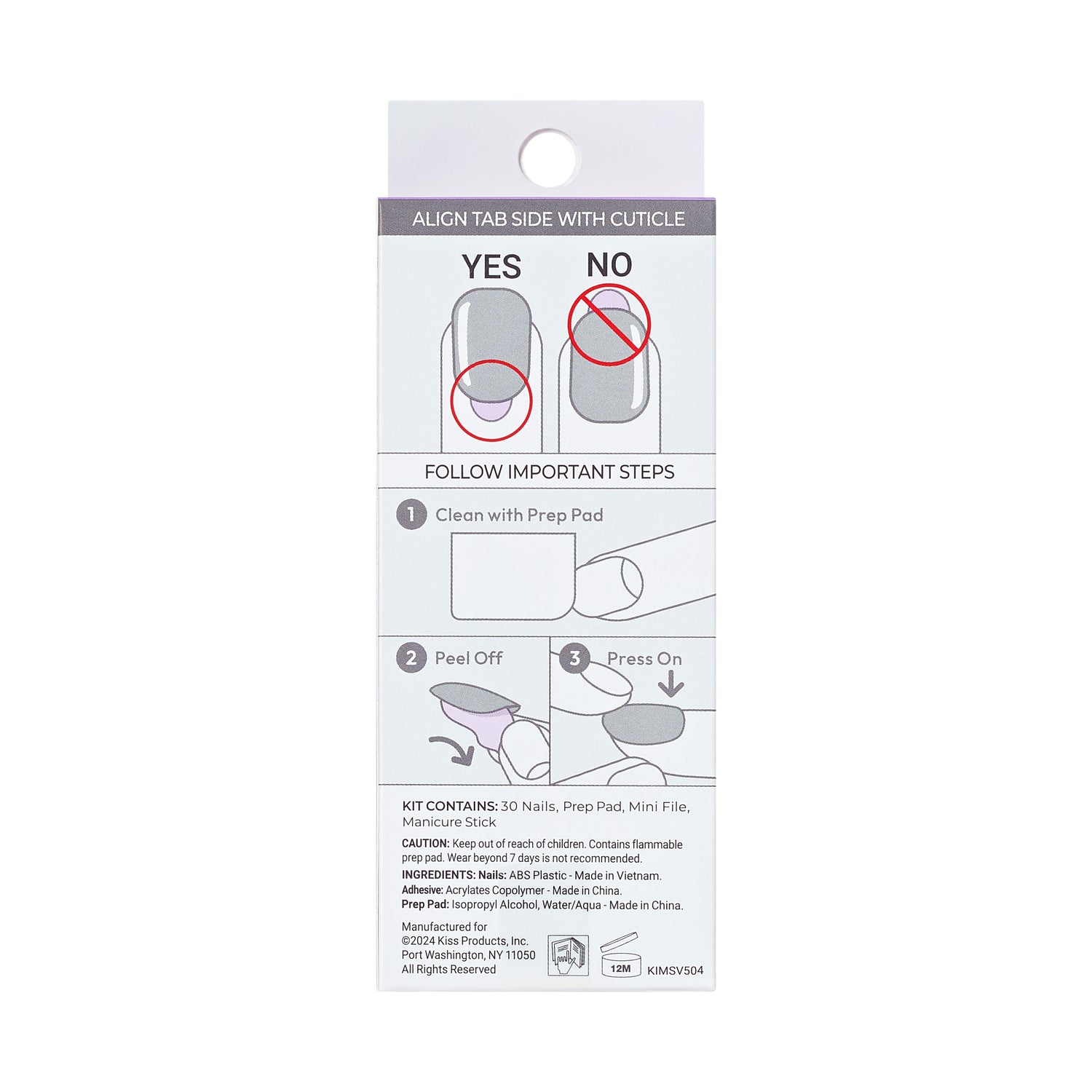 imPRESS Modern French Tip Press On Nails, No Glue Needed, Blue Tips, Short Square, 30 Ct.