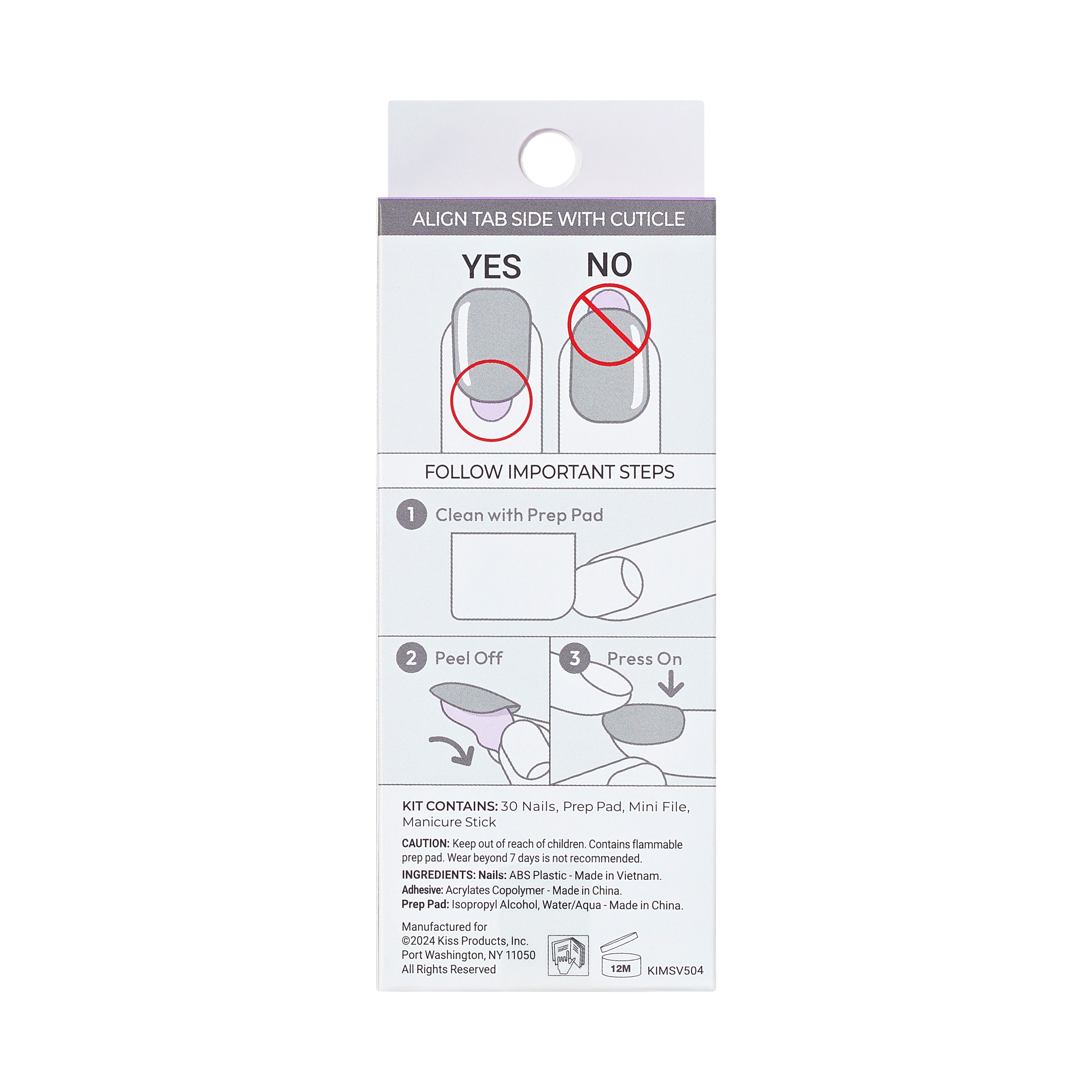 imPRESS Modern French Tip Press On Nails, No Glue Needed, Blue Tips, Short Square, 30 Ct.