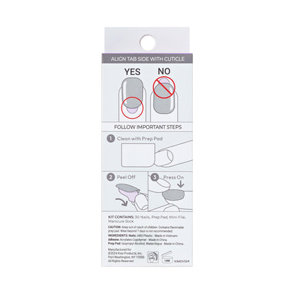 imPRESS Modern French Tip Press On Nails, No Glue Needed, Blue Tips, Short Square, 30 Ct.