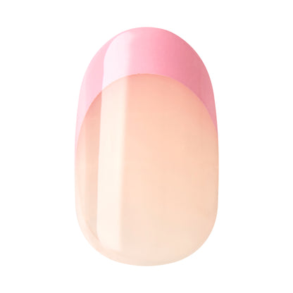 imPRESS Modern French Tip Press On Nails, No Glue Needed, Pink Tips, Short Oval, 30 Ct.
