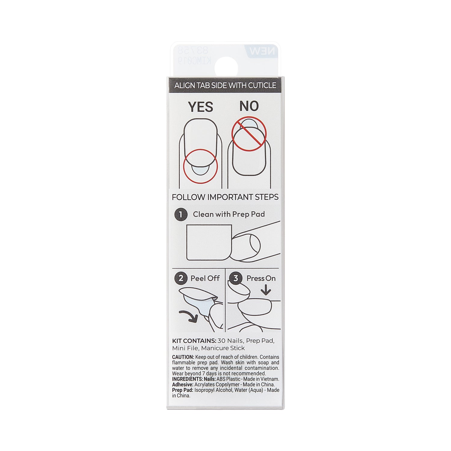 imPRESS Color Press On Nails, No Glue Needed, White, Short Squoval, 30 Ct.