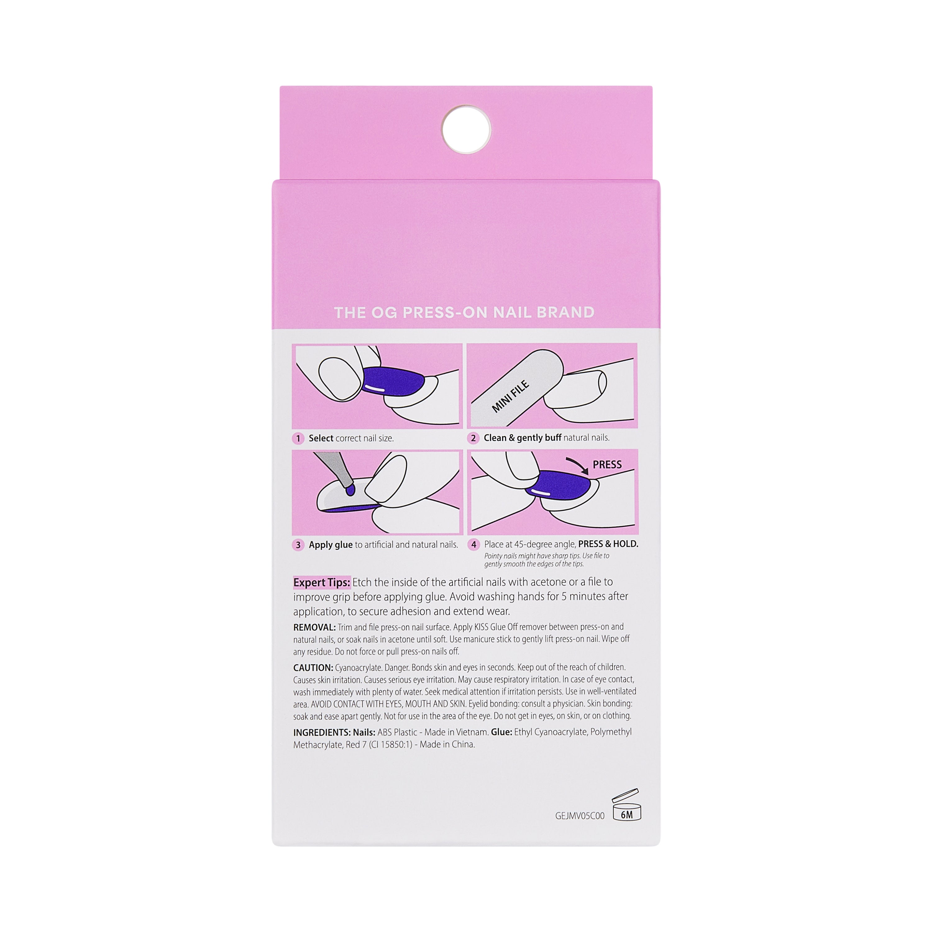 KISS GLAM 3D &amp; Jeweled Press On Nails  Almond, ‘Zephyr’, Neutral, Medium Length, 32 Count