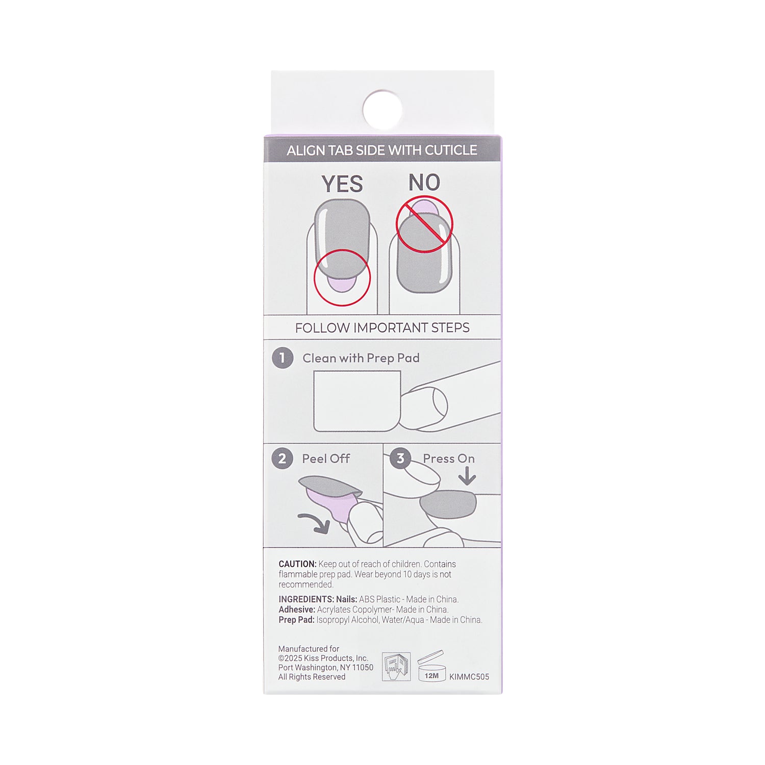 imPRESS Classic French Press On Nails, No Glue Needed, White Tips, Medium Coffin, 30 Ct.