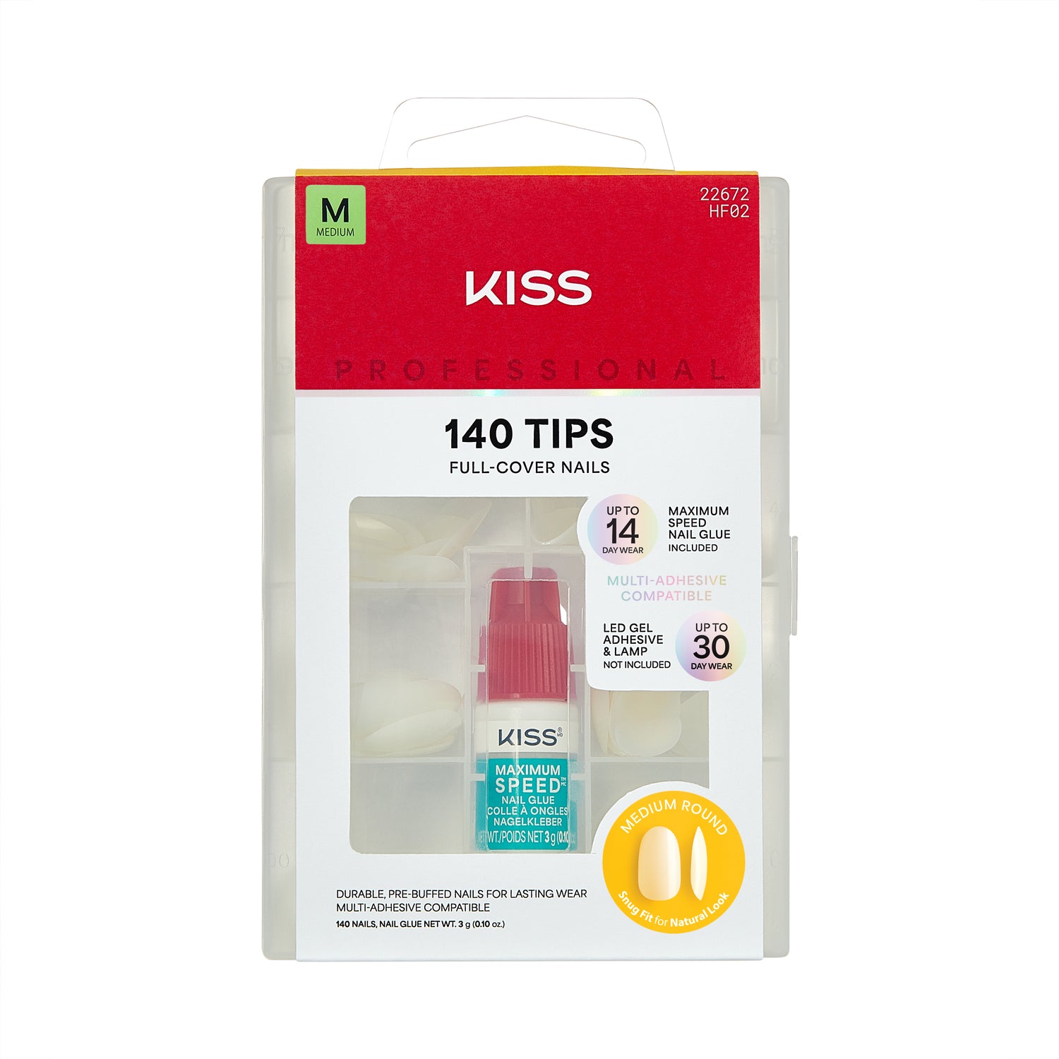 KISS Professional Full Cover Press On Nails, &