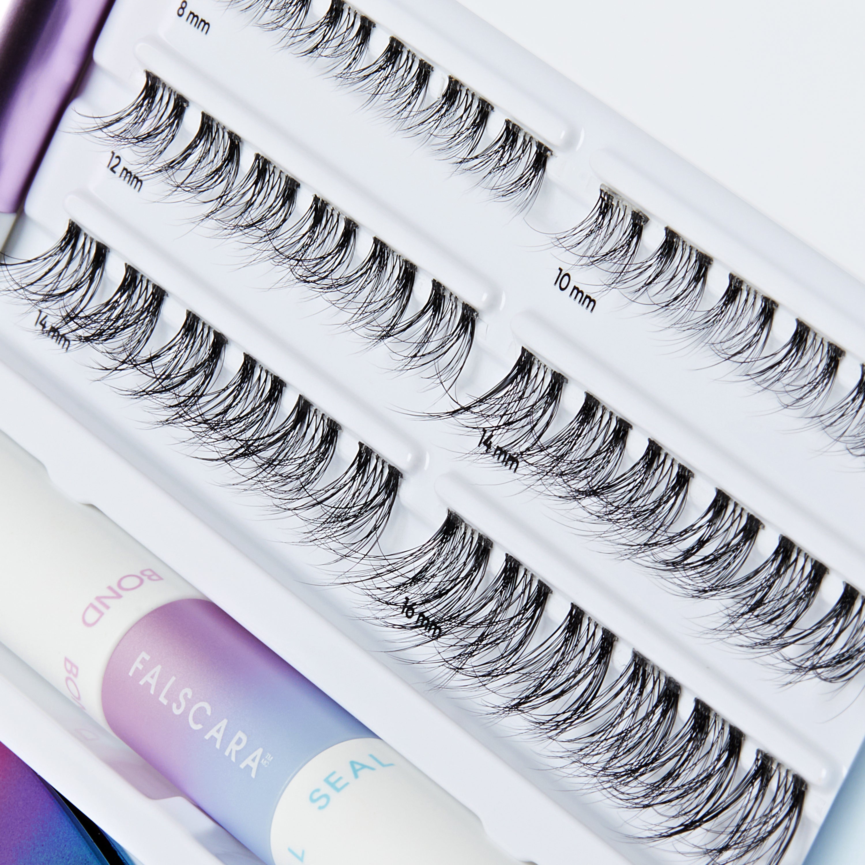 KISS FALSCARA False Eyelashes Ultimate Lash Extension Kit, Classic Wispy, 36 Lash Clusters