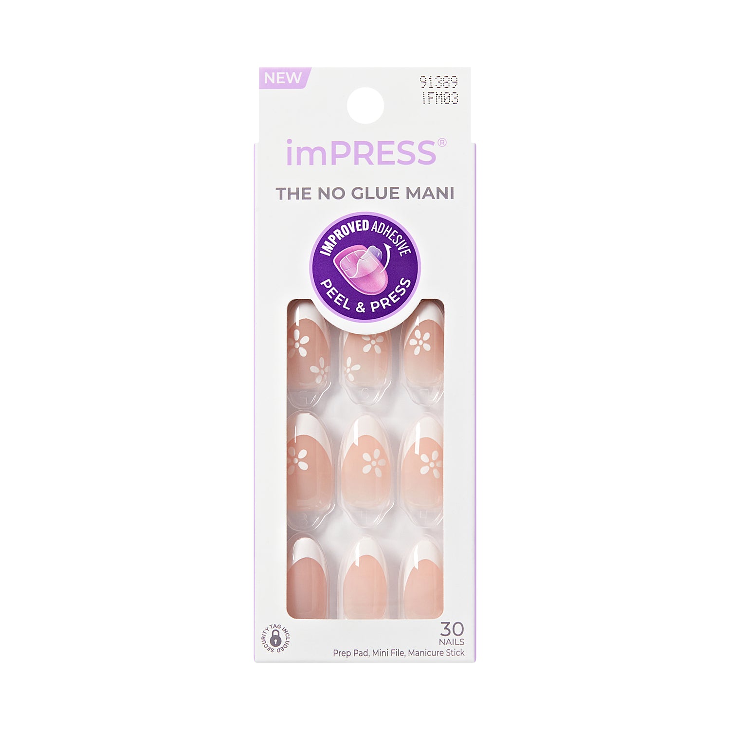 imPRESS Modern French Tip Press On Nails, &