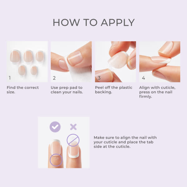 KISS imPRESS French Tip Press On Nails, ‘Chic French ‘, White, Short Squoval, 30 Count