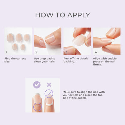 KISS imPRESS French Tip Press On Nails, ‘Chic French ‘, White, Short Squoval, 30 Count