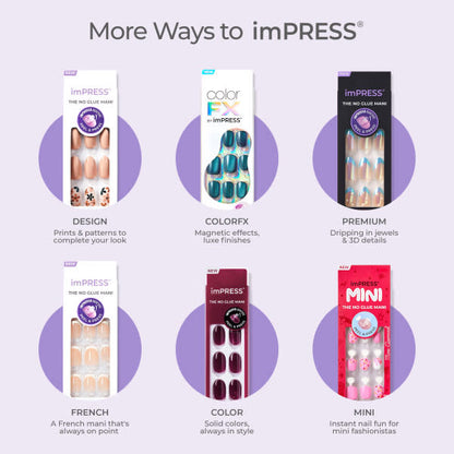 KISS imPRESS French Tip Press On Nails, ‘Chic French ‘, White, Short Squoval, 30 Count