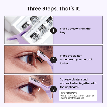 KISS imPRESS Press On Self Adhesive Eyelashes, 8mm–14mm, Soft Natural, 36 Lash Clusters